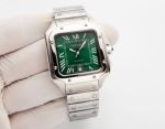 Cartier Santos 316L Steel Imported 8215 Movement 47.5*39.8MM Green/Blue Dial Men Watch